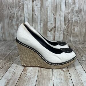 Tory Burch cerise peep toe‎ heels Womens 9